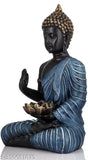 Pearlblue resin Buddha statue, perfect for home or office décor. Handcrafted by skilled artisans, ideal for living room, study room, or showcase." (124 characters)