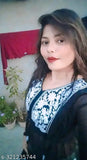 Kurti, sleeveless, black, in a woman's hand
