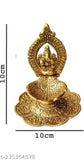 Metal Ganesh hath diya for home, temple, office decoration and gifting, symbolizing luck, love, happiness, and prosperity. Dimensions: L-10cm B-10cm H-10cm. Diya originates from India