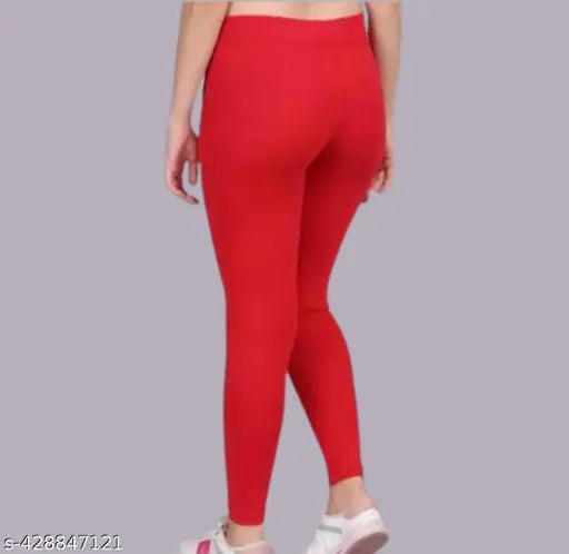 Solid cotton blend pocket jeggings - hoseyry recycled, medium quality, high-waisted, versatile style