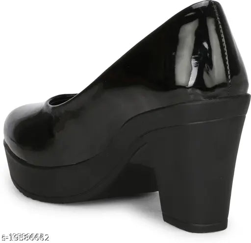 Black synthetic high heel with embellished net pattern, Indian-made women's footwear