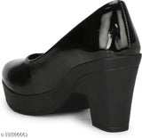 Black synthetic high heel with embellished net pattern, Indian-made women's footwear