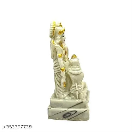 White resin Ram Darbar Idol, religious decor for office or home, 15 cm height