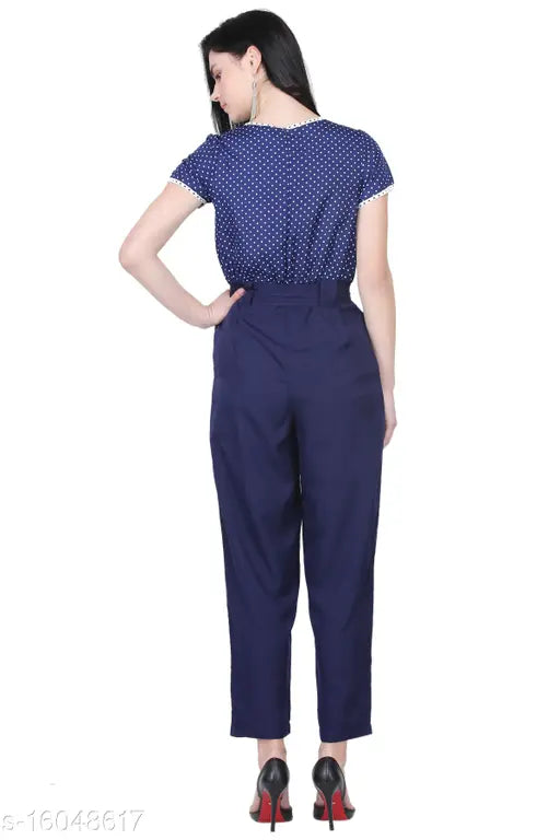 Trendy printed net polyester jumpsuit for women, short sleeves, S-XL sizes