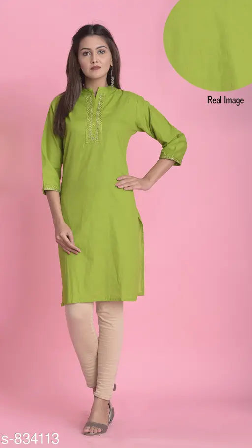 Light green cotton kameez for women