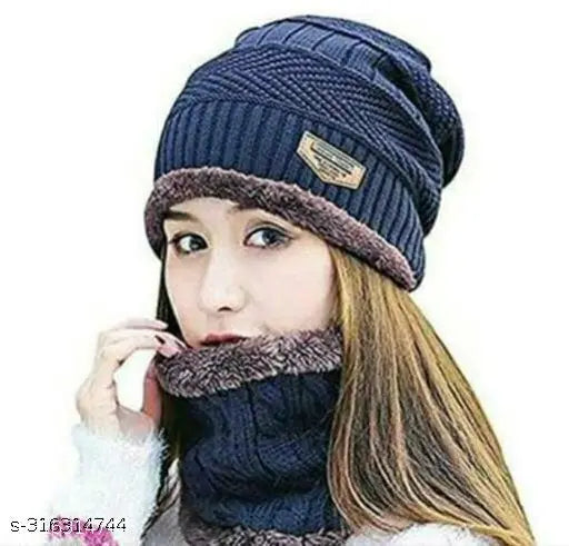 Women's trendy winter fashion: 2 pack 1CAP1 style faux fur neck muff, soft fur lining, cap-like design, neck muff protection