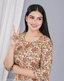 Pure cotton Lehriya print women's night suit top and pyjama set, Indian-embroidered ladies' sleepwear