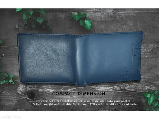 Trendy blue leather men's wallet, 4 compartments, RFID blocking, high-quality top grain leather, ideal gift for men