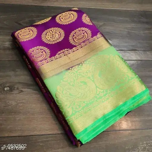 Silk zari woven net saree, trendy classic Indian women's wear