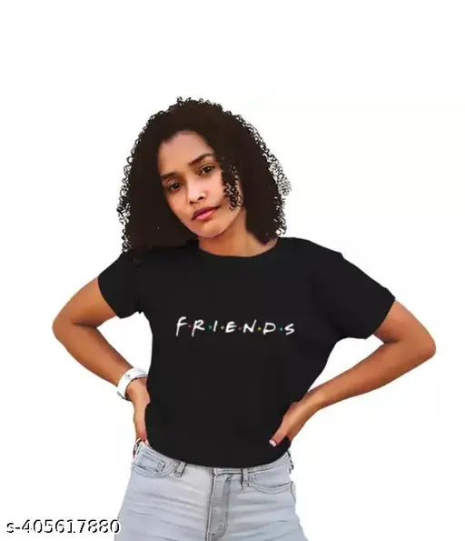 Latest stylish printed half sleeves cotton t-shirt, unisex regular fit, women's premium casual wear
