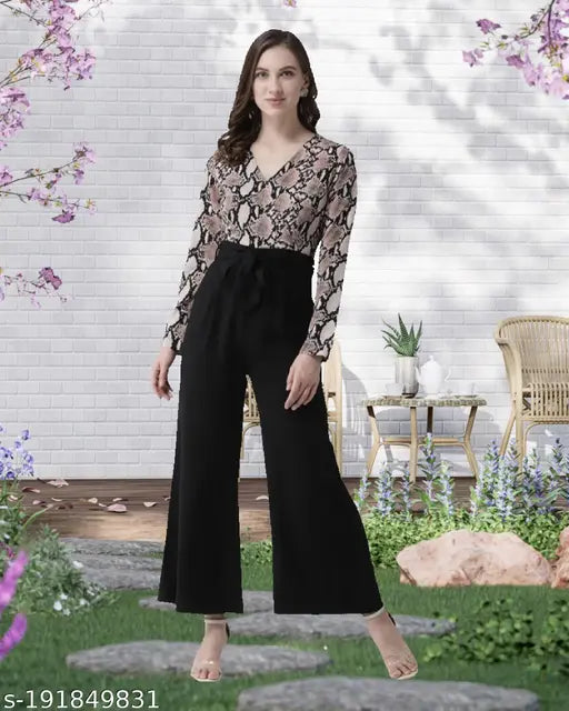 Printed Lycra winter jumpsuit, long sleeves, multiple sizes available for women