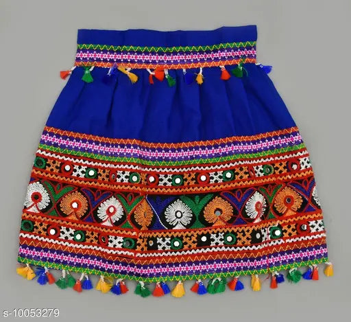 Cotton PK HUB Navratri Ghagar Choli, Leghenga and Chania Choli Dress - Mirror work stitched net, suitable for 6-24 months