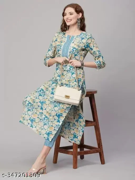 Cotton blend three-quarter sleeve print top, vibrant combo, women's fashion in various sizes from XXS to XXXL