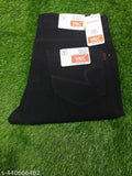 Black denim jeans, mid-rise, light wash, men's regular fit
