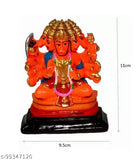 Red Marble Panchmukhi Hanuman God Idol sculpture, hand-carved by Geeta Enterprises, India