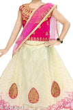 Velvet & net applique embellished lehenga choli sets for girls party wear, Indian origin