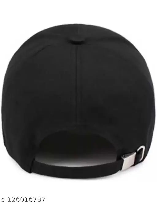 Stylish M2 Black cotton baseball cap for boys with embellished net pattern, self-design and printed logo