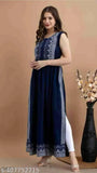 Rayon naira cut sleeveless kurta with printed design