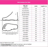 Children's shoes size chart, UK footwear guide, Deconds kid's shoe sizes UK Euro and length conversion