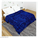 Blue Microfiber Mink Double Bed Blanket - Ultra Soft & Warm for Heavy Winters