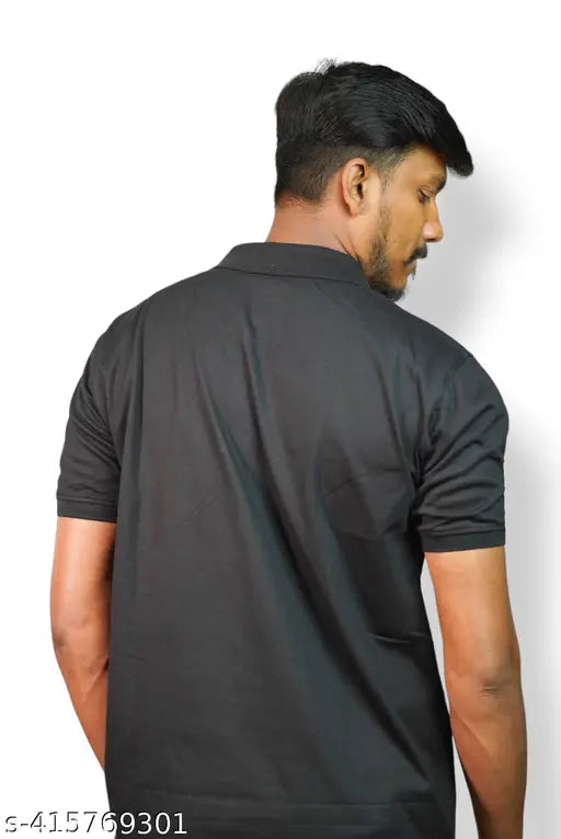 Mens solid cotton short sleeve regular fit polo t-shirt, premium quality branded, ideal for casual office wear & events