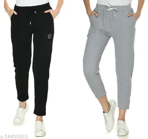 Grey leggings, black sweatpants set, casual athletic wear
