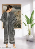 Printed crepe kaftans and palazzos set for women, stunning traditional Indian attire with short sleeves