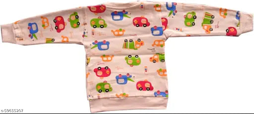 Cotton fleece winter sweater for babies, printed design, long sleeves, 6-12 Months origin India