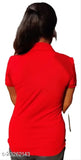 White cotton blend women's polo t-shirt, short sleeves, solid design, S-XL sizes