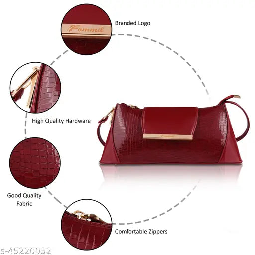 Red leather crossbody purse with adjustable shoulder strap, suitable for everyday carryall and casual outings