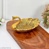 Metal duck tray for serving dry fruits, office decor, or gift item. Handcrafted artifact from India, size: L-B-H-18.5x11x9 cm, net quantity 1