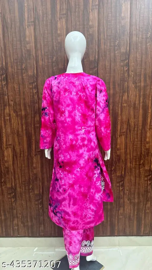 Hard Dry Rayon Pink Embroidered Net Kurta Set with Palazzos - Indian fashion for women's wardrobe, ideal for casual or formal occasions