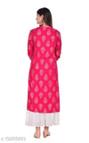 Designer printed kameez, shades of red and pink on long skirt, sharara style