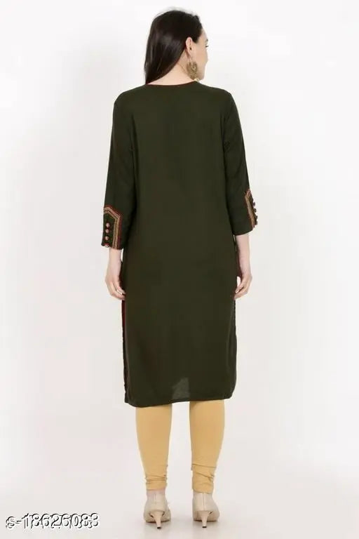 Rayon embroidered kurti for women, single XL/XXL size Indian traditional outfit