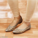 Nylon flat heels for lightweight casual fashion, UK Collection's stylish girls outdoor bellies with TPR sole, slip-on design in various sizes (IND-3 to IND-9), India origin
