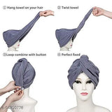 Microfiber Plain Hair Towel Combo Pack, Green and Purple