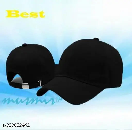 Black cotton baseball cap for all sports - comfortable, stylish, and perfect for summer activities. Great choice for daily wear with premium quality construction