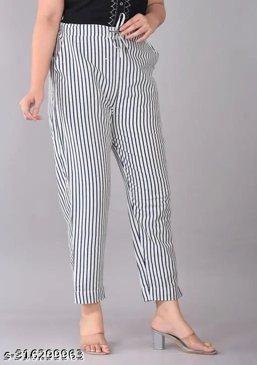 Khwaahish Creation grey cotton regular fit women's trousers, pure cotton lining