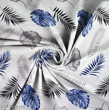 Cream cream-colored premium cotton leaf pattern elastic fitted bedsheets for double king bed, includes 2 pillow covers. Superfine quality, ideal for summer, floral print. Made in India