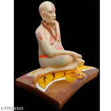 Ceramic Sai Amrut Shirdi Swami Samarth body color idol, 5-inch washable figurine for home decor