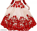 Red Dupion Silk Kids Embroidered Lehenga Choli with Short Sleeves, Indian traditional attire