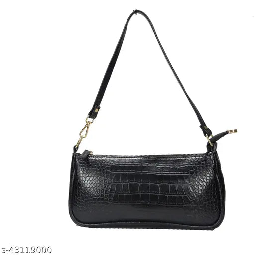 Black leather sling bag with zip closure and multiple card slots