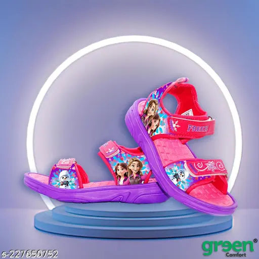 Purple Frozen3 themed sandals for kids with hyfex branding, vibrant colors and comfortable design