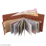 Trendy artificial leather wallet for men, canvas & leather, 2 compartments, textured pattern, ideal for travel and formal/evening parties