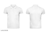 White bamboo men's polo t-shirt, solid short sleeves, high-quality Indian-made apparel