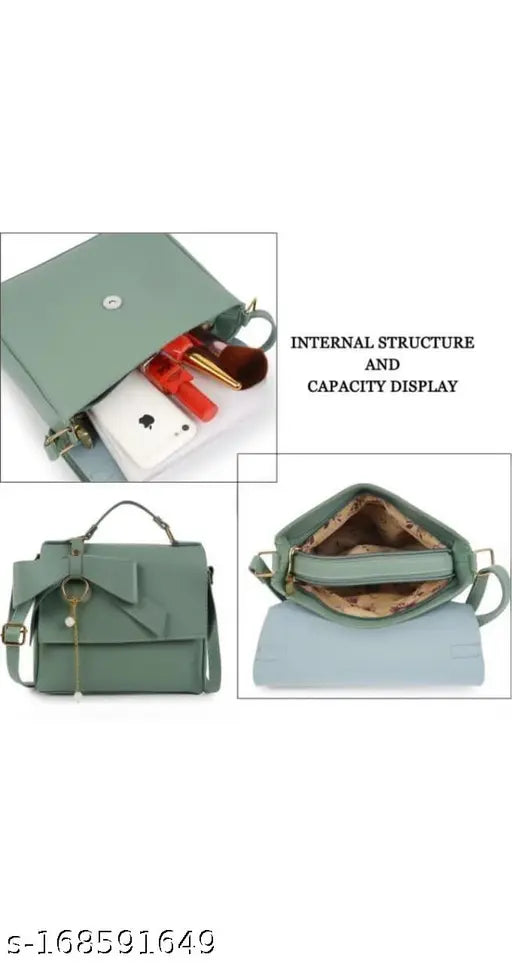 Synthetic vegan leather crossbody bag, unique design, women's daytrip hobo handheld sling bag with 2 compartments, solid net quantity 1, free size (10in x 2in x 7in), India origin