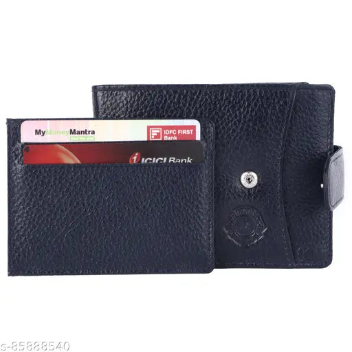 India Leather RFID Protected Men's Wallet, Solid leather with vintage appearance, 2 compartments, free size (9cm x 11cm)