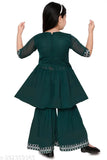 Embroidered cotton silk palazzo set for kids, ALEYA dresses & churidar set, sizes 4-5 years to 10-11 years, Indian origin