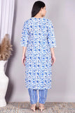 Cotton blend printed kurta with pallazo set, women's Indian fashion for XL to 5XL sizes