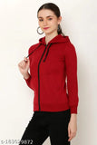 Solid fleece winter jacket for women, long sleeves, rapid dry technology, stylish design by SS Fashion (India)